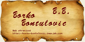 Borko Bontulović vizit kartica